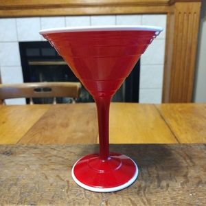 Red Cup Living Reusable Cocktail Cup 12 Oz  Red Stem Barware Plastic BPA Free